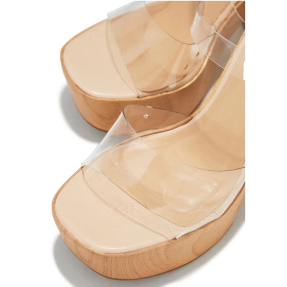 Clear Platform Block Heels - Picture 4 of 8